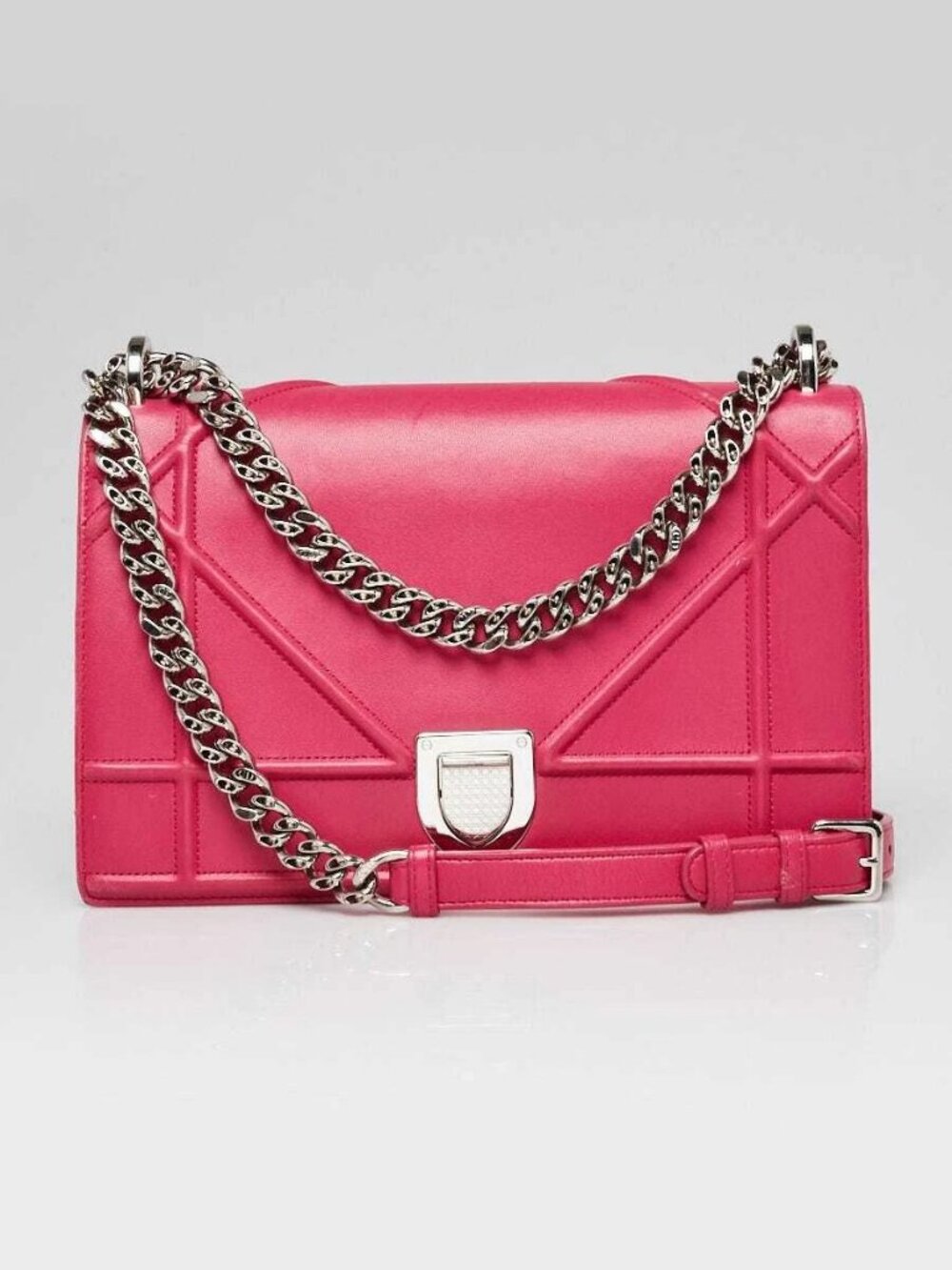 Christian Dior Pink Smooth Leather Diorama Medium Flap Bag - Picture 1 of 12